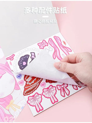 Planet Gates 1PCS Changeover Sticker Hand Book Hand Book Guka Sticker Princess Toy Book Girl Child Beautiful Doll Dress Up