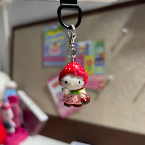 Planet Gates 1pcs / CHINA / as shown Sanrio Cute Strawberry Hello Kitty Doll Keychain Kawaii Angel Mobile Phone Pendant Children's Bag Accessories Toy Pendant Gift