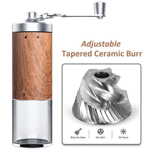 Planet Gates 1PCs Coffee Bean Grinder Portable Wood Grain Stainless Steel Crank Hand Hand Coffee Grinder Kitchen Tool Grinder