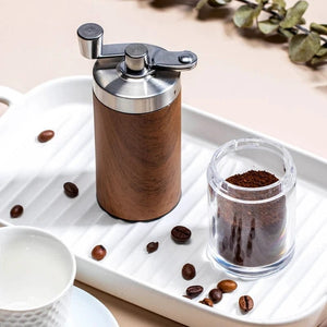 Planet Gates 1PCs Coffee Bean Grinder Portable Wood Grain Stainless Steel Crank Hand Hand Coffee Grinder Kitchen Tool Grinder