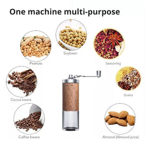 Planet Gates 1PCs Coffee Bean Grinder Portable Wood Grain Stainless Steel Crank Hand Hand Coffee Grinder Kitchen Tool Grinder