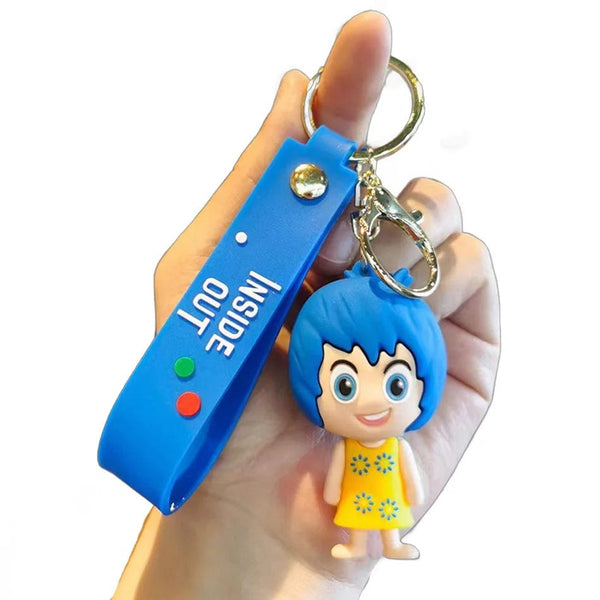 Planet Gates 1PCS-E 3D Anime Figures Doll Brain Agent Team INSIDE OUT Cartoon Keychain Car Keychain Ring Pendant Animation Action Figure Small Gift