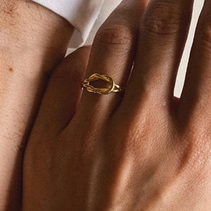 Planet Gates 1pcs-gold ring Love Knot Couple Bracelets 14K Real Gold Plated Stainless Steel Bracelets for Women Adjustable Gifts for Couples Dainty Fashion