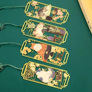 Planet Gates 1Pcs Hollowed Out Metal Cat Bookmarks Chinese Style Bookmarks Students Teacher Reading Tools School Souvenirs