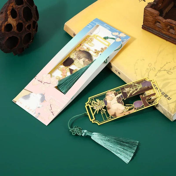 Planet Gates 1Pcs Hollowed Out Metal Cat Bookmarks Chinese Style Bookmarks Students Teacher Reading Tools School Souvenirs