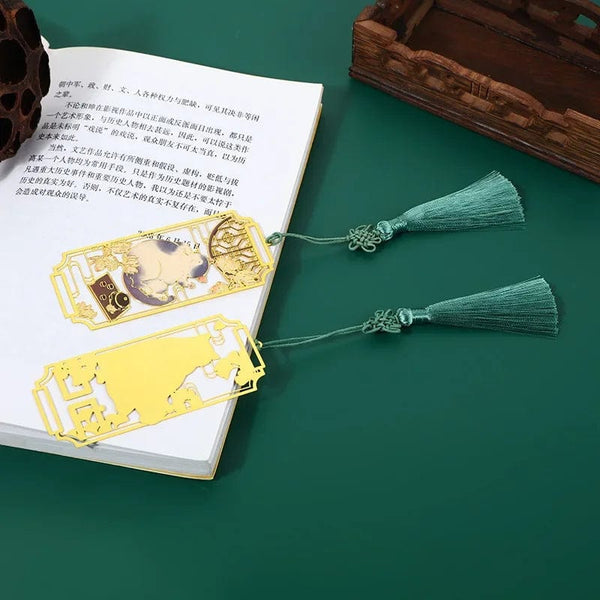 Planet Gates 1Pcs Hollowed Out Metal Cat Bookmarks Chinese Style Bookmarks Students Teacher Reading Tools School Souvenirs