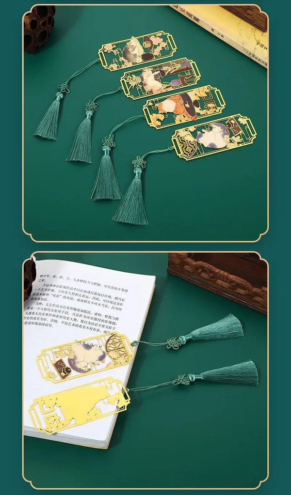 Planet Gates 1Pcs Hollowed Out Metal Cat Bookmarks Chinese Style Bookmarks Students Teacher Reading Tools School Souvenirs
