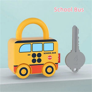 Planet Gates 1Pcs Hospital Children Educational Toys Kids Learning Lock with Keys Car Numbers Matching & Counting Montessori Math Teaching Lock-Picking Toy