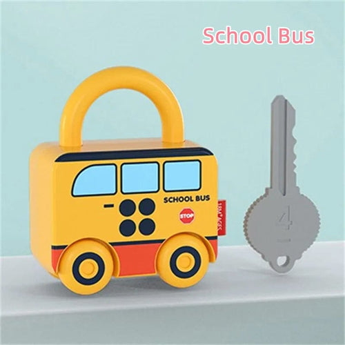 Planet Gates 1Pcs Hospital Children Educational Toys Kids Learning Lock with Keys Car Numbers Matching & Counting Montessori Math Teaching Lock-Picking Toy