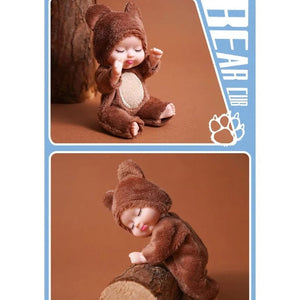 Planet Gates 1pcs Kawaii 12cm Simulation Rebirth Dolls Toy Mini Cute Sleeping Baby Series Doll Cartoon Animal Toy for Kids Birthday Gift