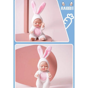 Planet Gates 1pcs Kawaii 12cm Simulation Rebirth Dolls Toy Mini Cute Sleeping Baby Series Doll Cartoon Animal Toy for Kids Birthday Gift