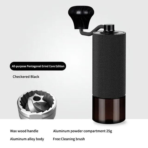 Planet Gates 1PCs Manual Coffee Grinder CNC Stainless Steel Professional Double Bearing Adjustable Hand Burr Coffee Bean Grinding