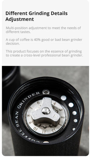 Planet Gates 1PCs Manual Coffee Grinder CNC Stainless Steel Professional Double Bearing Adjustable Hand Burr Coffee Bean Grinding