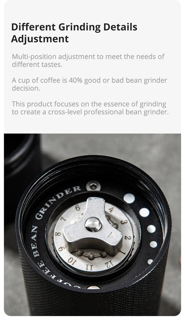 Planet Gates 1PCs Manual Coffee Grinder CNC Stainless Steel Professional Double Bearing Adjustable Hand Burr Coffee Bean Grinding