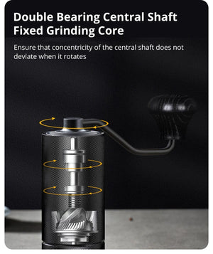 Planet Gates 1PCs Manual Coffee Grinder CNC Stainless Steel Professional Double Bearing Adjustable Hand Burr Coffee Bean Grinding
