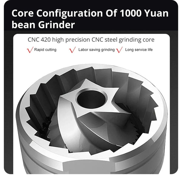 Planet Gates 1PCs Manual Coffee Grinder CNC Stainless Steel Professional Double Bearing Adjustable Hand Burr Coffee Bean Grinding