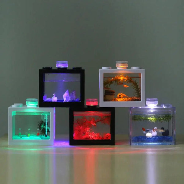 Planet Gates 1PCS Micro Landscape Lamp LED Light Waterproof Aquarium Fish Tank Light Home Table Decoration Small Eco Cylinder Accessories