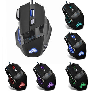 Planet Gates 1PCS Mouse / CHINA Wired Gaming Mouse 7-Color Backlight 5500 DPI Adjustable Black Wired Optical Computer Gaming Mice for PC Gamer Computer Desktop