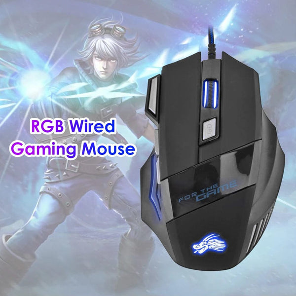 Planet Gates 1PCS Mouse / CHINA Wired Gaming Mouse 7-Color Backlight 5500 DPI Adjustable Black Wired Optical Computer Gaming Mice for PC Gamer Computer Desktop