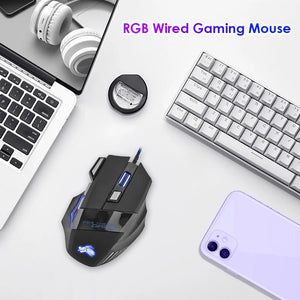 Planet Gates 1PCS Mouse / CHINA Wired Gaming Mouse 7-Color Backlight 5500 DPI Adjustable Black Wired Optical Computer Gaming Mice for PC Gamer Computer Desktop