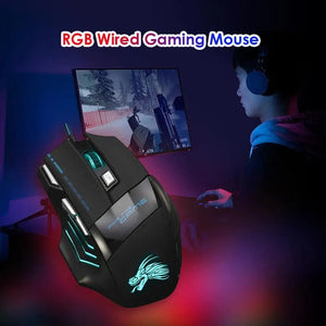 Planet Gates 1PCS Mouse / CHINA Wired Gaming Mouse 7-Color Backlight 5500 DPI Adjustable Black Wired Optical Computer Gaming Mice for PC Gamer Computer Desktop