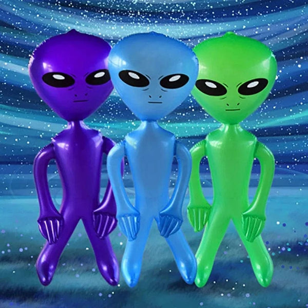 Planet Gates 1pcs PVC Inflatable Toy Alien Doll Bar Party Alien Model Props Summer Beach Pool Water Toys Indoor Outdoor Festival Decorations