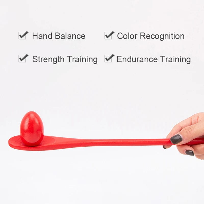 Planet Gates 1Pcs Random Montessori Rainbow Wooden Spoon Sensory Toy Color Matching Balance Game Kid Early Educational Wooden Toy Preschool Teaching Aids