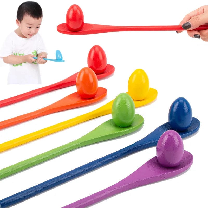 Planet Gates 1Pcs Random Montessori Rainbow Wooden Spoon Sensory Toy Color Matching Balance Game Kid Early Educational Wooden Toy Preschool Teaching Aids