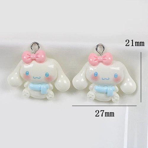 Planet Gates 1pcs Sanrio Resin Anime Pendant Cute Kuromis Melodys Pochaccos Bright Face Zipper Buckle Pendants DIY Accessories Children's Toy Gift