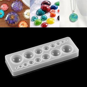 Planet Gates 1pcs Silicone Mold half ball Oblate Cabochon Pendant Resin Silicone Mould Handmade Tool Epoxy Resin Molds Jewelry Making