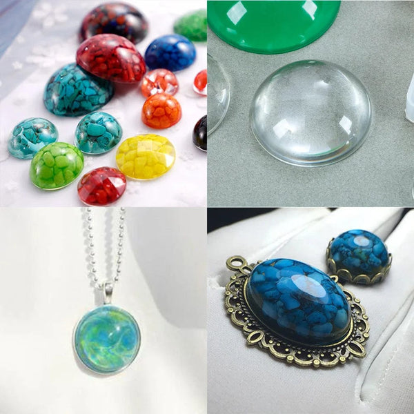 Planet Gates 1pcs Silicone Mold half ball Oblate Cabochon Pendant Resin Silicone Mould Handmade Tool Epoxy Resin Molds Jewelry Making