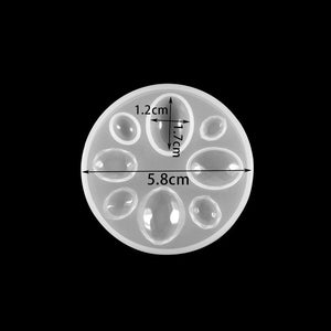 Planet Gates 1pcs Silicone Mold half ball Oblate Cabochon Pendant Resin Silicone Mould Handmade Tool Epoxy Resin Molds Jewelry Making