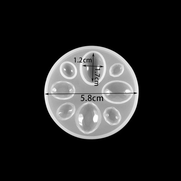 Planet Gates 1pcs Silicone Mold half ball Oblate Cabochon Pendant Resin Silicone Mould Handmade Tool Epoxy Resin Molds Jewelry Making