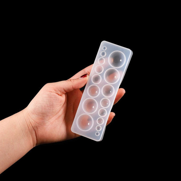 Planet Gates 1pcs Silicone Mold half ball Oblate Cabochon Pendant Resin Silicone Mould Handmade Tool Epoxy Resin Molds Jewelry Making