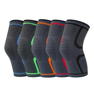 Planet Gates 1PCS Sport Kneepad Silica Gel Non-slip Knee Pads Running Yoga Kneelet Protective Ventilation Knit Nylon High Elasticity