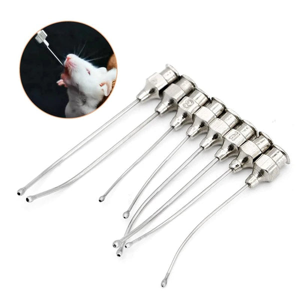 Planet Gates 1Pcs Stainless Steel Birds Feeding Syringe Tube Nozzle Rats and Mice/Parrots/Birds/Poultry/Pets Elbow Gavage Needles