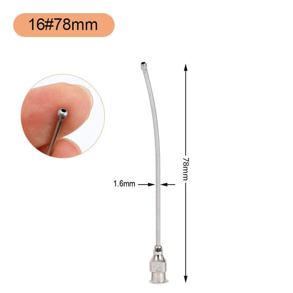 Planet Gates 1Pcs Stainless Steel Birds Feeding Syringe Tube Nozzle Rats and Mice/Parrots/Birds/Poultry/Pets Elbow Gavage Needles