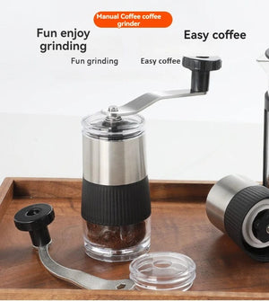 Planet Gates 1PCS-W310 New Mini Hand Shake Manual Grinding Convenient Stainless Steel Ceramic Core Coffee Bean Grinder Visual Coffee Machine