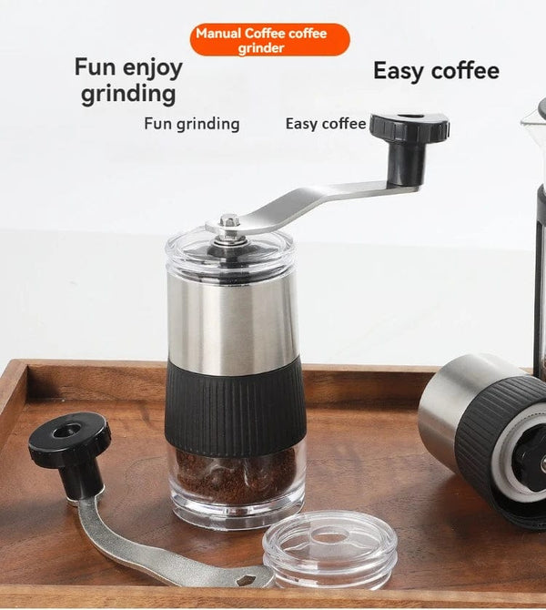 Planet Gates 1PCS-W310 New Mini Hand Shake Manual Grinding Convenient Stainless Steel Ceramic Core Coffee Bean Grinder Visual Coffee Machine