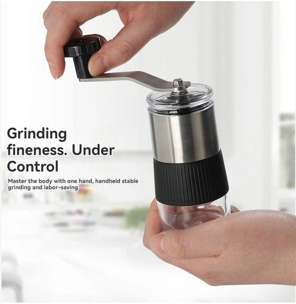 Planet Gates 1PCS-W310 New Mini Hand Shake Manual Grinding Convenient Stainless Steel Ceramic Core Coffee Bean Grinder Visual Coffee Machine