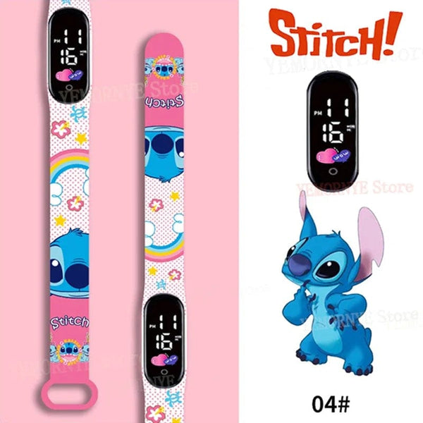Planet Gates 1PCS watch 35 Disney Stitch Digital Kids' Watches Anime Figures LED Luminous Watch Touch Waterproof Electronic Sports Watch Kids Birthday Gift