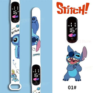 Planet Gates 1PCS watch 35 Disney Stitch Digital Kids' Watches Anime Figures LED Luminous Watch Touch Waterproof Electronic Sports Watch Kids Birthday Gift