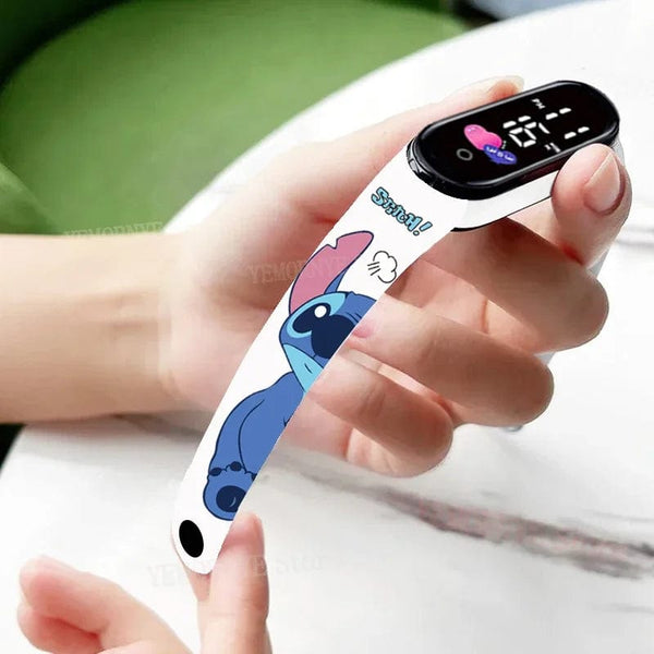 Planet Gates 1PCS watch 35 Disney Stitch Digital Kids' Watches Anime Figures LED Luminous Watch Touch Waterproof Electronic Sports Watch Kids Birthday Gift