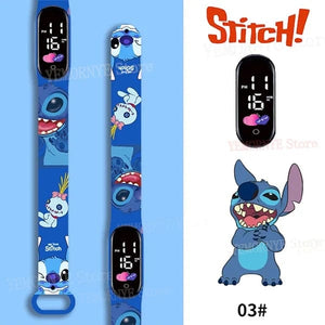 Planet Gates 1PCS watch 35 Disney Stitch Digital Kids' Watches Anime Figures LED Luminous Watch Touch Waterproof Electronic Sports Watch Kids Birthday Gift