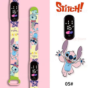 Planet Gates 1PCS watch 35 Disney Stitch Digital Kids' Watches Anime Figures LED Luminous Watch Touch Waterproof Electronic Sports Watch Kids Birthday Gift