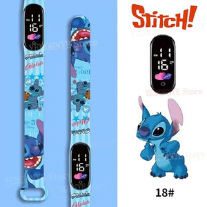 Planet Gates 1PCS watch 35 Disney Stitch Digital Kids' Watches Anime Figures LED Luminous Watch Touch Waterproof Electronic Sports Watch Kids Birthday Gift