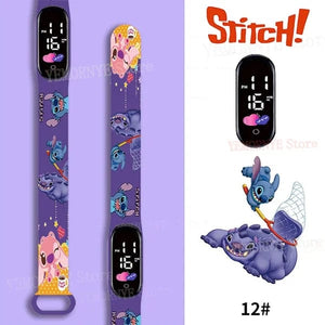 Planet Gates 1PCS watch 35 Disney Stitch Digital Kids' Watches Anime Figures LED Luminous Watch Touch Waterproof Electronic Sports Watch Kids Birthday Gift