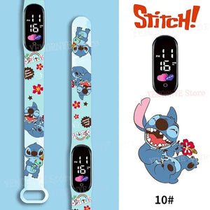 Planet Gates 1PCS watch 35 Disney Stitch Digital Kids' Watches Anime Figures LED Luminous Watch Touch Waterproof Electronic Sports Watch Kids Birthday Gift
