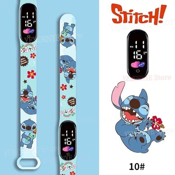 Planet Gates 1PCS watch 35 Disney Stitch Digital Kids' Watches Anime Figures LED Luminous Watch Touch Waterproof Electronic Sports Watch Kids Birthday Gift