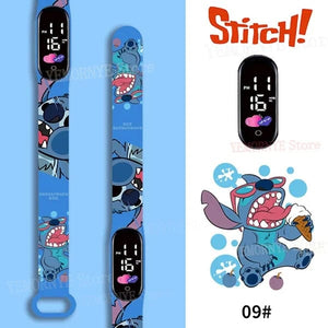 Planet Gates 1PCS watch 35 Disney Stitch Digital Kids' Watches Anime Figures LED Luminous Watch Touch Waterproof Electronic Sports Watch Kids Birthday Gift